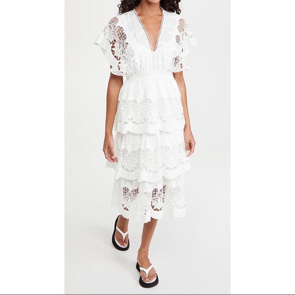 Farm Rio white Guipurre dress - Picture 2 of 9